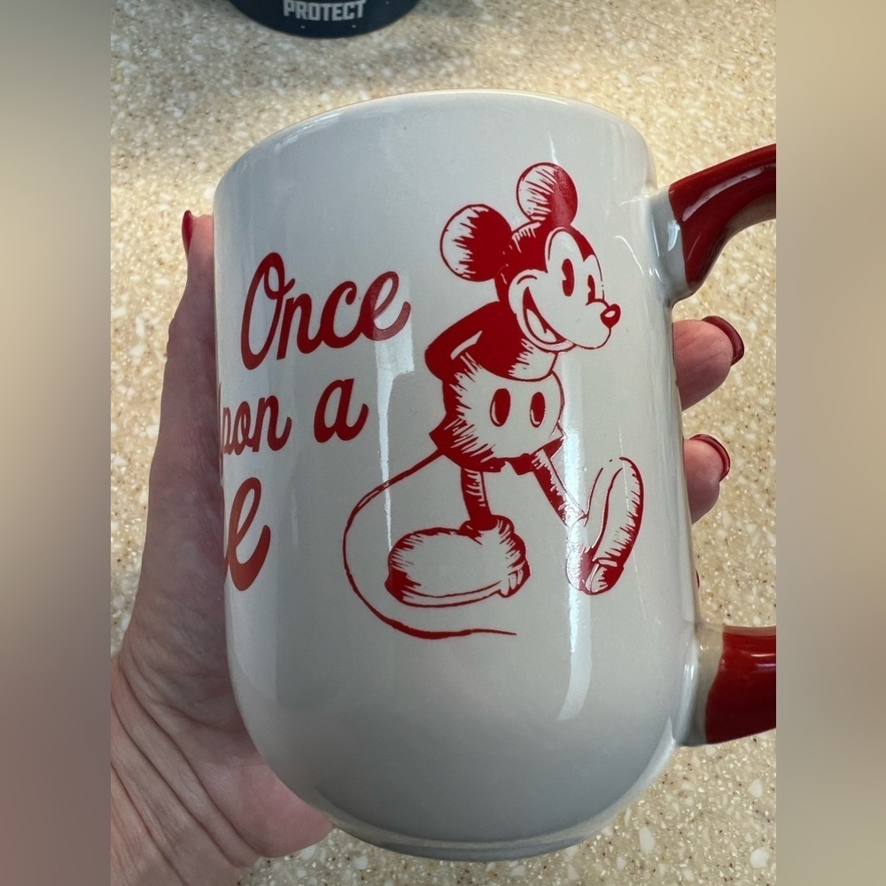 Disney Parks Mickey and Minnie Once Upon a Time Red and white Mug